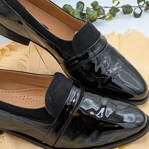 Giorgio Brutini Black Patent Leather Loafers Mens Size 12 EEE Wide Slip On Shoes